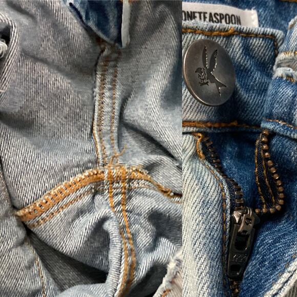 One Teaspoon Awesome Baggies Jeans Size 27 Relaxed Distressed Ripped Destroyed - Picture 12 of 16